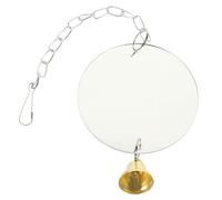Gatuida Parakeet Bird Mirror with Bell Unbreakable Single-sided 10cm round Mirror for Bird Cage Interactive Parrot and Budgie Cage Accessory Plaything
