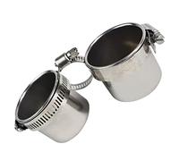 Gatuida Parrot Food Cup Accessories Containers Pet Shaped Small Parrot Feeding Cups Feeder Bird Indoor Standing Large Food Bracket Parrot Food Container Stainless Steel Silver