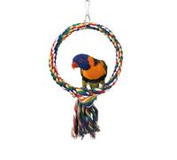 Gatuida Parrot Toy Cotton Hanging Swing and Climbing Ring for Budgie and Small Parrot Cage, Promotes Clean and Healthy Teeth and Encourages Exercise, Bird Cage Accessory