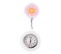 Gatuida Pattern Clip Nurse Watch with Silicone Cover Lightweight Fob Watch for Women Secure Clip Back for Nurses Healthcare Professionals