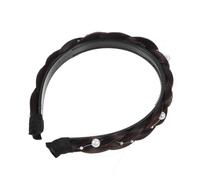 Gatuida Pearl Braided Headband for Women Elegant Statement Hair Band with Realistic Braid and Charming Pearl Accents Versatile Fashion Accessory for Summer and Daily Wear