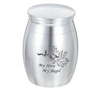Gatuida Pet Ash Storage Jar and Bone Ash Can Silver Mini Cremation Urn Container for Pet Hair Memorials Suitable for Cats and Dogs