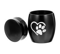 Gatuida Pet Ashes Box Stainless Steel Urn for Cat Dog Memorial Present Heart Paw Print Mini