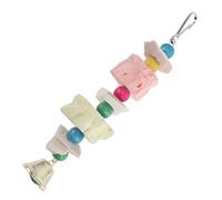Gatuida Pet Parrot Cuttlefish Bone Calcium Chew with Bell Natural Molar for Parrots Budgies and Cockatiels Hanging Bird Cage Supplies for Healthy Teeth and Fun Random Color
