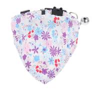 Gatuida Pet Scarf Triangular Cat Bib Adjustable 1cm Width 20-28cm Blue White Floral Decorative Dog Bib Collar for Small Dogs and Cats