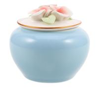 Gatuida Pet Urn: Ceramic Mini Pet Urn With Guardian Wings Print Keepsake Box For Dog And Cat Ashes - Small Animal Memorial Jar For Cremated Remains
