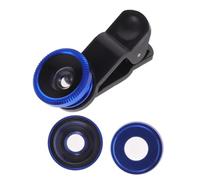 Gatuida Phone Camera Lens Kit Universal Super Wide Angle Macro Fisheye Clip Aluminum Alloy Water Proof Fashionable Blue for Cell Phone and Tablet