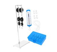 Gatuida Physics Teaching Pulley Block with Bracket Metal Hook Weights and Spring Scale for Student Mechanics Experiments Science Learning Kit for Middle School
