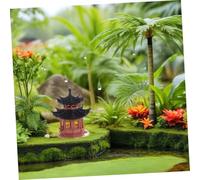 Gatuida Plastic Miniature Garden Pagoda with Detailed Japanese Design Portable Pavilion Figurine for Bonsai Aquarium Micro Landscape Office and Home Decoration