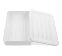 Gatuida Plastic Pencil Box with Lid for Students and Artists | ABS Plastic, White Finish, Dust Protection, Organizes Paper Clips and Markers, Office or Art Studio Use
