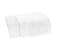 Gatuida Plastic Tea Bag Box with Divided Compartments for Kitchen Countertop Moisture Resistant Organizer for Tea Bags Coffee Condiments and Small Essentials Compact Space Saving Storage