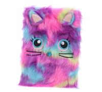 Gatuida Plush Cartoon Notebook for Students Supplies Purple Cat Adorable Writing Pad with Pages for Creative Journals and School Notes