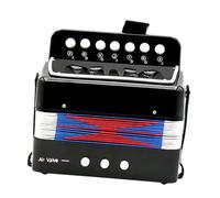 Gatuida Portable Accordion Musical Instrument Beginner Educational for Tonic and Bass Sound Black Color Develops Musical Talent and Rhythm Sense Birthday Gift