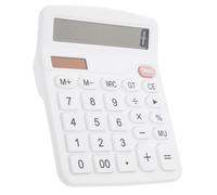 Gatuida Portable Basic Desktop Calculator for Office and School Use Reliable Sturdy Design for Students and Professionals White Compact Desk Calculator for Simple Calculations