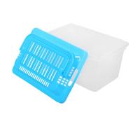 Gatuida Portable Blue Medium Plastic Turtle Carrier Box Fish Tank Aquarium for Tortoise and Small Pets Transport