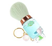 Gatuida Portable Blush Brush Travel Powder Brush Gas Tank Shape Cosmetic Key Ring Light Cyan Green Face Makeup Tool for On-the-go Application