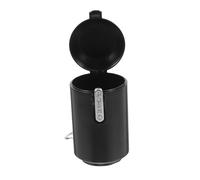 Gatuida Portable Cigarette Butt Bin with Lid, Black Plastic Large Capacity Covered Ashtray, Leakproof Pocket Design for Outdoor Travel and Home Use
