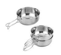 Gatuida Portable Foldable Stainless Steel Camping Bowl Outdoor Hiking Cook Pot with Food-grade Lightweight Multi-use Tableware for Backpacking Picnic Korean Dishes and Barbecue