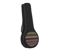 Gatuida Portable Mandolin Case Canvas Bag Thick Padded Mandolin Backpack with National Style Knitting Design Musical Instrument Storage Pouch for Travel and School