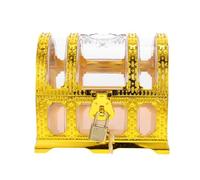 Gatuida Portable Pirate Treasure Box for Shiny Gold Chest for Birthday Parties Halloween Easter Role-playing for Coins Gems Pirate Maps Party Decorations and School Prize Storage