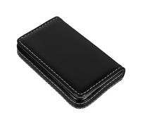 Gatuida Portable Stainless Steel Business Card Holder with Magnetic Clasp Capacity Id Card Organizer with PU Leather Cover Clamshell Design for Travel and Work Pocket Address Book Case for