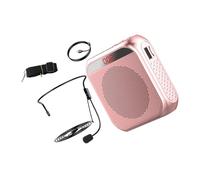 Gatuida Portable Voice Amplifier S17 Teacher Microphone with LED Screen Rose Gold Compact Wireless Personal Amplifier for Classroom Training and Tour Guide Use