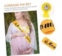 Gatuida Pregnancy Sash Belt with Mommy Shoulder Sash and Daddy Corsage Pin for Shower Photo Props Soft Material Cute Cartoon Bee Design Maternity Party Accessory