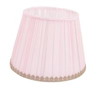 Gatuida Premium Pink Chiffon Lace Drum Lamp Shade Cover for Table Lamp Iron Bracket with Pleated Twill Fabric Handmade Soft Light Diffuser for Bedroom Hotel and Living Decor