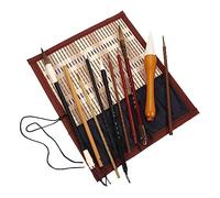 Gatuida Professional Chinese Calligraphy Brush with Up Holder Traditional Ink Brush for Students and Beginners Smooth Writing Watercolor Painting and Kanji Art Tools