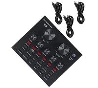 Gatuida Professional Mobile Audio Mixer Sound Card for Live Streaming Dual Microphone Port Noise Reduction Compatible with Phones and Computers for Ktv and Interactive Broadcasts