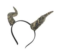 Gatuida Pu Leather Halloween Devil Horn Headband with Elastic Band Secure Comfortable Fit Demon Antler Hair Hoop for Masquerade Cosplay Party Trick Treat Events