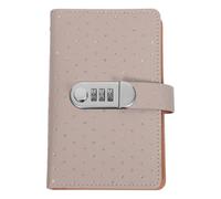 Gatuida Pu Money Saving Challenge Binder with Password Lock, Rhinestone Decoration and Pockets, Wear-Resistant and Portable Cash Envelope Organizer for Family Budget Planning and Home Use