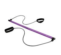 Gatuida Purple Yoga Resistance Stick Bar with Foot Loop Portable Elastic Fitness Rod for Full Body Workout Hip Leg and Arm Sculpting Compact Pilates Exercise Equipment for Home Gym