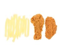 Gatuida PVC Simulation French Fries and Chicken Wings Model Realistic Fake Fried Food Props for Photography Kitchen Display Teaching Mold Window Decoration