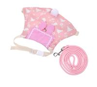 Gatuida Rabbit Harness Leash Animals Costume with Comfortable Fit Pink Bunny Outfit for Dwarf and Lop Eared Rabbits Stylish Pet Clothes for Daily Wear and Outdoor Use