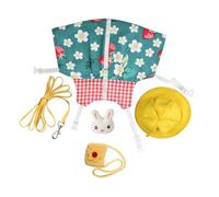 Gatuida Rabbit Harness Vest with Pulling Comfortable Outdoor Costume for Small Animals for Walking and Daily Use Stylish Design for Fashionable Rabbits Random Color