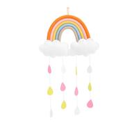Gatuida Rainbow Cloud Hanging Ornament for Kids Bedroom Decor Colorful 3D Wall Art Soft Fabric Detachable Raindrops for Nursery and Playroom