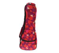 Gatuida Red 21-inch Ukulele Backpack Case Made of Sturdy Oxford Cloth with Geometric Pattern, Practical Storage Bag That Protects Ukulele for Home Use and Travel