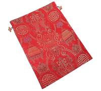 Gatuida Red Silk Drawstring Jewelry Pouch Large Bag for Christmas Party and Travel Storage