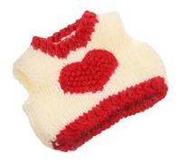 Gatuida Red Woolen Yarn Small Animal Sweater with Valentines Day Heart Pattern, Warm and Easy to Clean Pet Vest for Bunny and Other Small Pets during Winter and Festive Season
