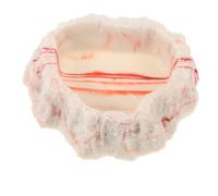 Gatuida Reptile Food and Water Bowl Resin Rock Feeder Dish Sturdy Feeding Plate for Lizards Tortoises and Small Crawling Pets