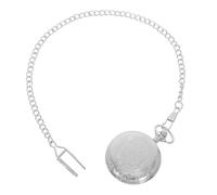 Gatuida Retro Mechanical Pocket Watch with Chain for Men Large Silver Engraved Flip Cover Metal Construction with Precise Hand-Winding Movement Versatile Hanging Design for Weddings