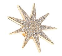 Gatuida Retro Six Stars Alloy Badge Brooch Handmade Rhinestone Lapel Pin for Women Vintage Style Elegant Dress Accessory with Precise Artisan Craftsmanship