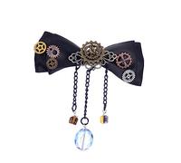 Gatuida Retro Steam Gear Bow Knot Hair Clip Black Duckbill Hair Accessory for Women Durable and Practical Design for Parties Festivals Travel and Photography