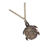 Gatuida Retro Turtle Pattern Quartz Pocket Watch Classic Retro Design for Men Alloy Case Chain Vintage Style Watch for Boys and Girls and Collectors