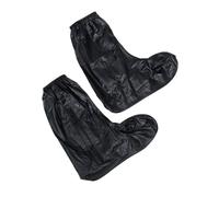 Gatuida Reusable PVC Overshoes for Men High-top Rainproof Shoe Covers with Zipper and Non-slip Rubber Sole Foldable Black Xxl for European Footwear
