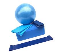 Gatuida Reusable Yoga Ball Set with Workout Gear for Core Strength Balance and Stability Training Lightweight Blue Exercise Kit for Home Fitness and Rehabilitation