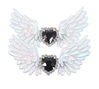 Gatuida Rhinestone Angel Wing Shoe Charms Decorative Shoe Buckles for Sneakers Goth Lolita Style Unique Glitter Accessories