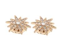 Gatuida Rhinestone Button Covers for Women S Clothing Shiny Hexagram Star Badge Pins Elegant Six-pointed Star Design Versatile No-sew Decorative Clips for Shirts and Jackets Stylish