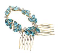 Gatuida Rhinestone Hair Clip with Colored Marquise Glass Gems Gold Base Bridal Hair Pin for Wedding and Party for Women and Bridesmaids for Buns